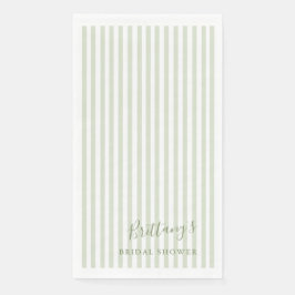  sage greenのストライプ柄紙ナプキン