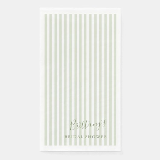  sage greenのストライプ柄紙ナプキン (正面)