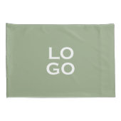 Sage Greenのビジネスカスタムロゴまたは会社ロゴ 枕カバー (裏面-右)