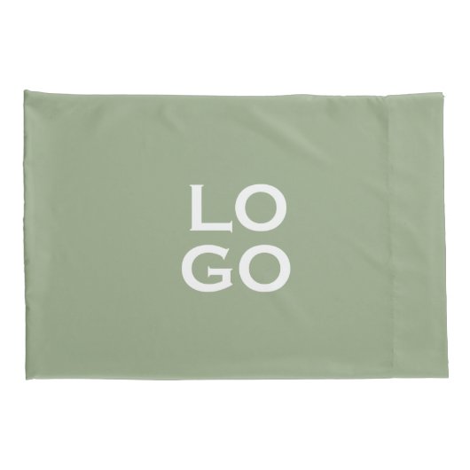 Sage Greenのビジネスカスタムロゴまたは会社ロゴ 枕カバー (裏面-右)