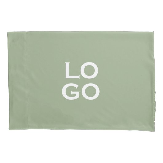 Sage Greenのビジネスカスタムロゴまたは会社ロゴ 枕カバー (正面左)