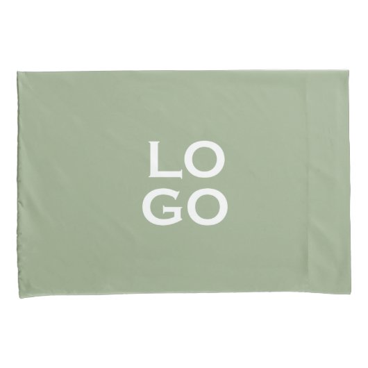 Sage Greenのビジネスカスタムロゴまたは会社ロゴ 枕カバー (正面右)