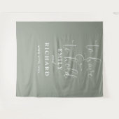 Sage Greenの写真の背景を持結婚っている タペストリー (正面(横))