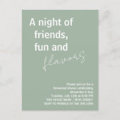 sage greenの楽しい友達とのリハーサルディナー ポストカード (正面)