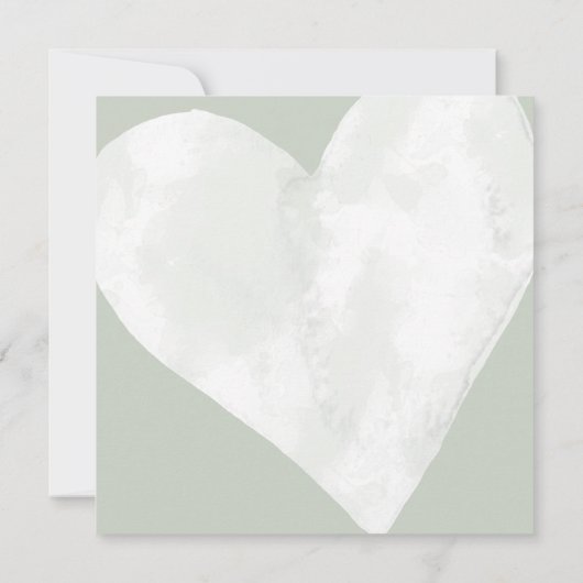 Sage Greenの発表に関する結婚ハート (裏面)