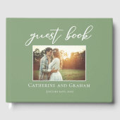 Sage Greenの結婚カップル写真 ゲストブック (正面)