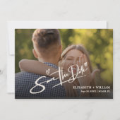 Sage Greenの結婚写真QRコードエレガント セーブザデート (正面)