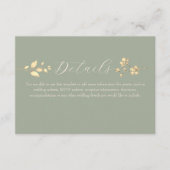 Sage Greenの結婚詳細カード エンクロージャーカード (正面)