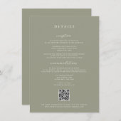 Sage Greenの結婚詳細カード 招待状 (正面/裏面)