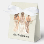 sage greenの花嫁の介添え人による結婚前お披露目パーティー フェイバーボックス (正面)