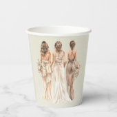  sage greenの花嫁の介添え人による結婚前お披露目パーティー 紙コップ (裏面)