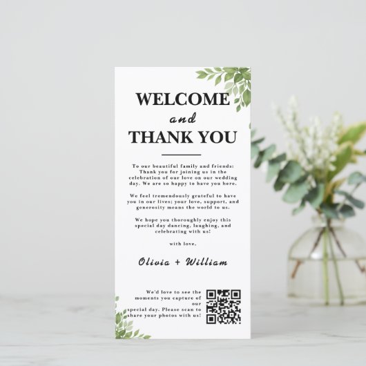 Sage Greenの離れQRコードカード サンキューカード (スタンド正面)