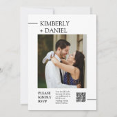 Sage GreenのQRモダンコーミニマルド写真 招待状 (裏面)