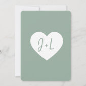 Sage Greenを楽しく結婚変更 招待状 (裏面)