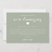 Sage Greenアップデートの結婚縮小 案内状 (正面)