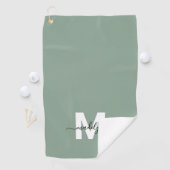 sage greenイニシャルモノグラム ゴルフタオル (インサイチュ)