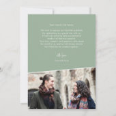 Sage Greenエレガントの写結婚真サンキューカード サンキューカード (裏面)