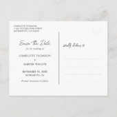 Sage Greenエレガントの結婚写真Save The Date 案内ポストカード (裏面)