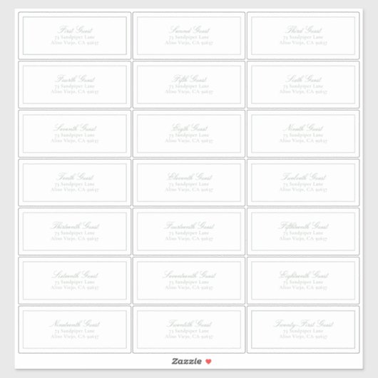 Sage Greenエレガントスクリプクラシックトのゲストアドレス シール (シート)