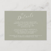 Sage Greenエレガント書モダン道の結婚数 エンクロージャーカード (正面)