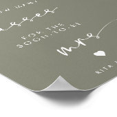 Sage Greenキスミセスブライダルシャワーゲームサイン ポスター (角)