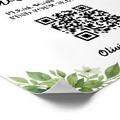 sage greenグリーンウェディング 座席表QRコード ポスター (角)