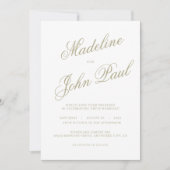 Sage Greenコンテンポラリー Writhesh結婚's 招待状 (正面)