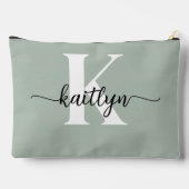 Sage Greenスクリプトモノグラム アクセサリーポーチ (裏面)