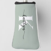 Sage Greenスクリプトモノグラム ゴルフヘッドカバー (回転90)