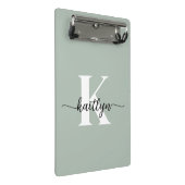 Sage Greenスクリプトモノグラム ミニクリップボード (アングル)