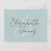 Sage Greenスクリプト名ミニマルの結婚テンプレート ポストカード (正面)