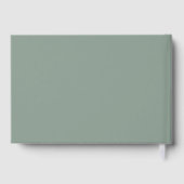 Sage Greenスクリプモダントのミニマ結婚リスト ゲストブック (裏面)