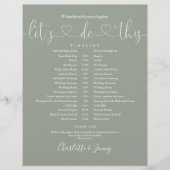 Sage Greenハートスクリプト結婚のスケジュールのタイムライン (正面)