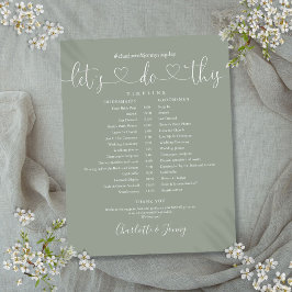 Sage Greenハートスクリプト結婚のスケジュールのタイムライン