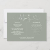 Sage Greenハートスクリプト詳細情報カード 招待状 (正面)