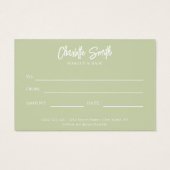 Sage Greenバウチャーモダンギフト証明書 (裏面)