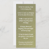 Sage Greenフォト祈りの言葉カード共感表 (裏面)