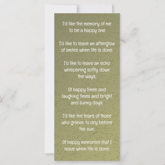 Sage Greenフォト祈りの言葉カード共感表 (裏面)