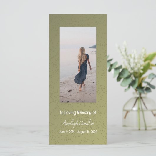 Sage Greenフォト祈りの言葉カード共感表 (スタンド正面)