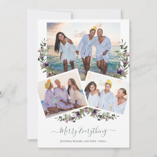 Sage Greenフローラエレガントスクリプメリートすべて シーズンカード (正面)