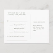 Sage Greenフローラ曲リクエストRSVPポストカード インビテーションポストカード (裏面)