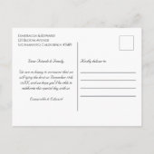 Sage Greenフローラ結婚のカレンダー日付の保存 案内ポストカード (裏面)