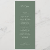 Sage Greenフローラ結婚のメニューと感謝 メニュー (裏面)