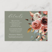 Sage Greenフローラ結婚の詳細エンクロージャカード エンクロージャーカード (正面)