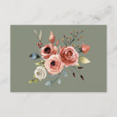 Sage Greenフローラ結婚の詳細エンクロージャカード エンクロージャーカード (裏面)