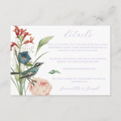 Sage Greenフローラ結婚の詳細カード エンクロージャーカード (正面)