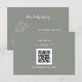 Sage GreenフローラQRコードURLを追加結婚する 出欠カード