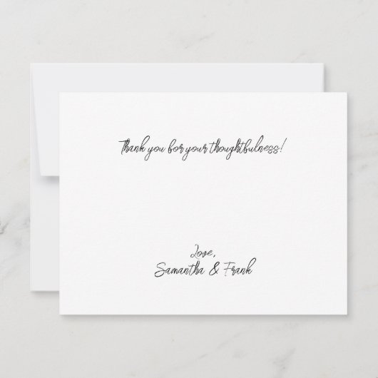 Sage Greenミニマリストありがとう サンキューカード (裏面)