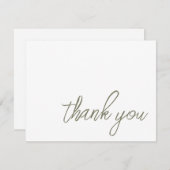 Sage Greenミニマリストありがとう サンキューカード (正面/裏面)