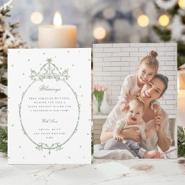 Sage Greenモダンクラシックフレーム写真 シーズンカード